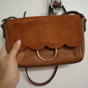 brown crossbody suede bag